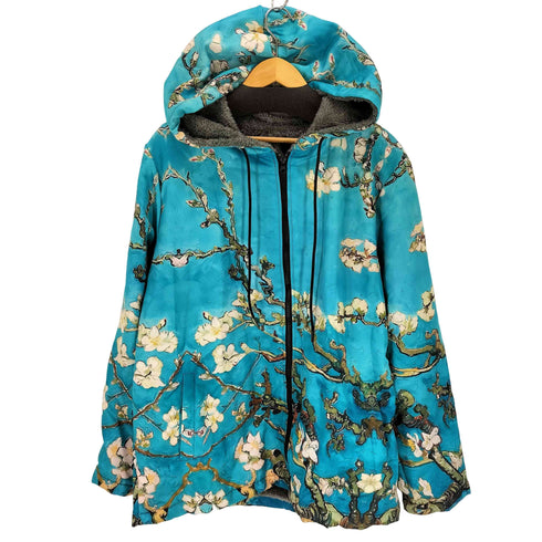 ユーロ 絵画プリント 裏ボアフーデッドジャケット メンズ JPN:XXL